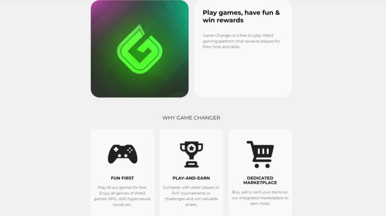 Game Changer had an entire world of options when picking a cryptocurrency, so why USDC? (Image Source: GameChanger.game)